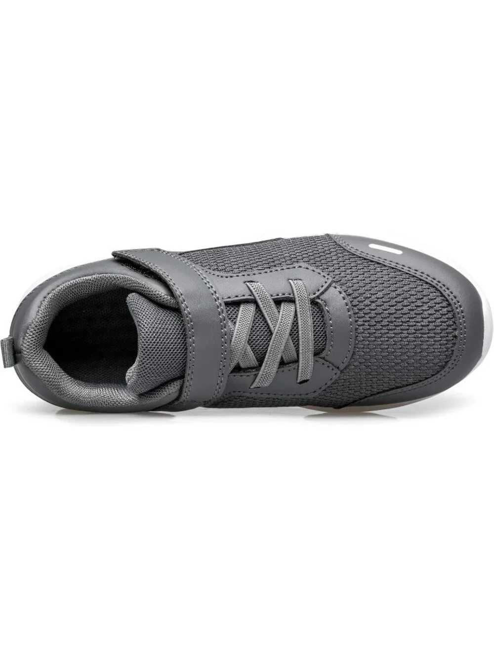 Kids Dark Grey Mesh Shoes Toddler Boys Girls Running Sports Strap Sneakers